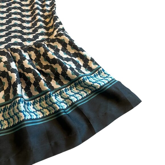 Cotelac Fun Print Fit N Flare Dress Sleeveless Shift Satin Bohemian Size 6 Women - Picture 4 of 12